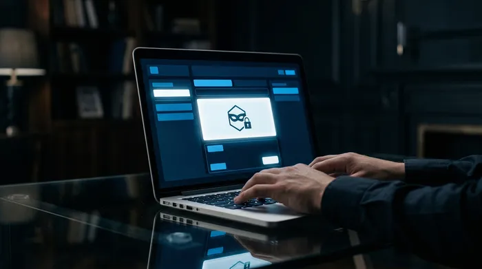 Deux smartphones posés sur une surface foncée, connectés par un lien digital, affichant des icônes d'appel et un profil d'utilisateur avec des symboles de messagerie.